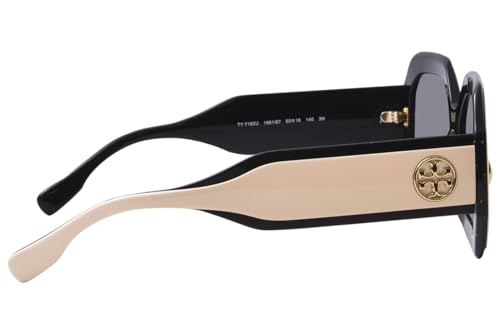 Tory Burch Sunglasses TY 7192 U 196187 Black/Ivory Dark Grey Solid, 55/16/1403