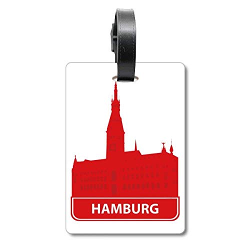 Étiquette valise rouge Hamburg pour éviter la perte de vos bagages en transit