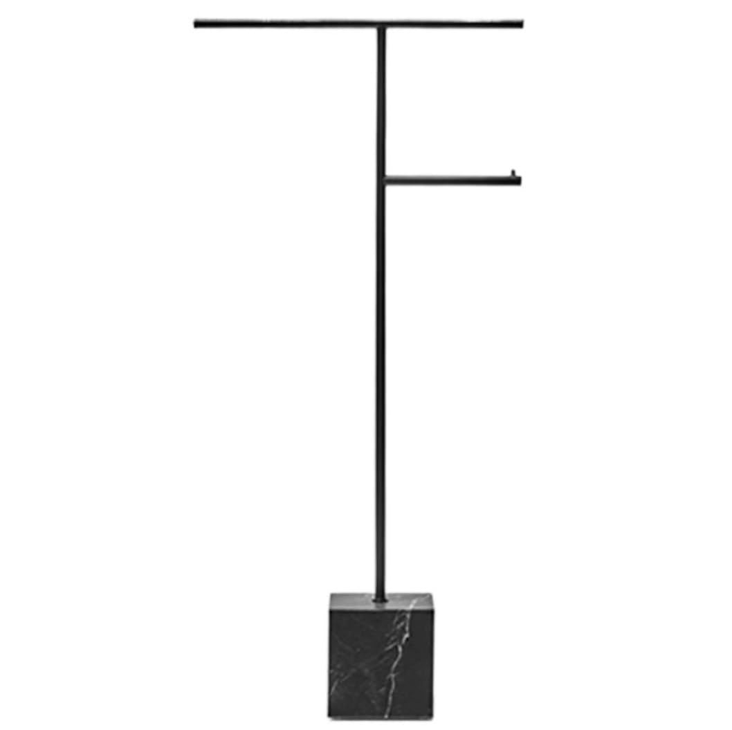 Dkrahrjj Black Towel Rack Towel Rail Metal Freestanding 2-Tier Towel Stand With Marble Base For Bathroom Towel Holder/Black/40 * 80Cm