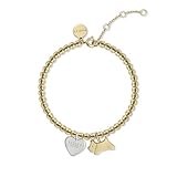 RADLEY Womens 18ct Gold Plated Bracelet with Jumping Dog and Heart Charms