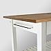 Kitchen Island with Solid Wood Top, White & Cherry Natural