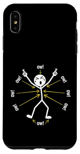 Ow Ow Ow Ow Stickman Figure Humorous Chronic Pain Awareness �X�}�z�P�[�X iPhone XS Max �p