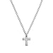 Produktbild s.Oliver Kette mit Anhänger Edelstahl Herren Halsschmuck, 50 cm, Silber, Kreuz, Kommt in Schmuck Geschenk Box, 2026009