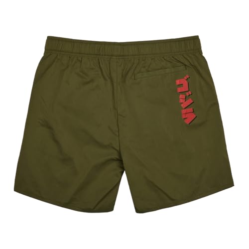 Godzilla Monster & Kanji Men's Olive Green Lounge Shorts2