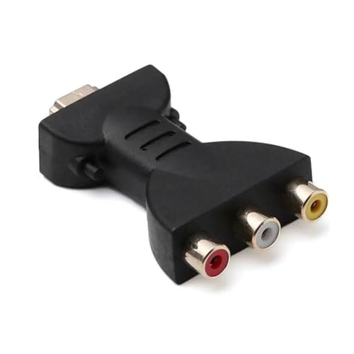 Shinekoo Adaptateur HDMI mâle vers 3 RCA Femelles Convertisseur Audio vidéo AV TV DVD projecteur Home Cinéma Connecteur 720 et 1080p pour PC, projecteur,...