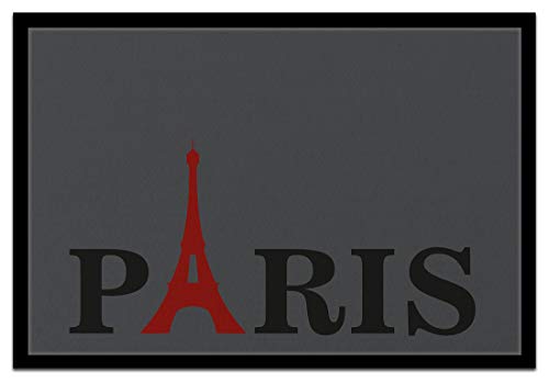 Bedruckte Fußmatte 'PARIS' mit Eiffelturm-Motiv - 2 Größen, Größe der Fußmatte:40 x 60 cm