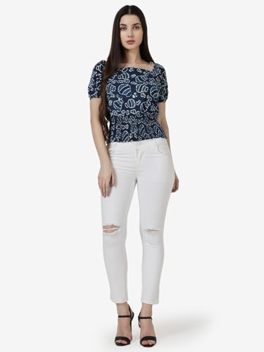 Image of POPWINGS Casual Printed Crop Top for Women ||Western Stylish Women Tops for Summer Wear || Trendy and Solid Women Top