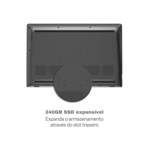 Notebook Ultra, Linux, 15,6 Pol. HD, Intel Celeron, 240GB SSD/ 8GB RAM, Cinza Escovado – UB262