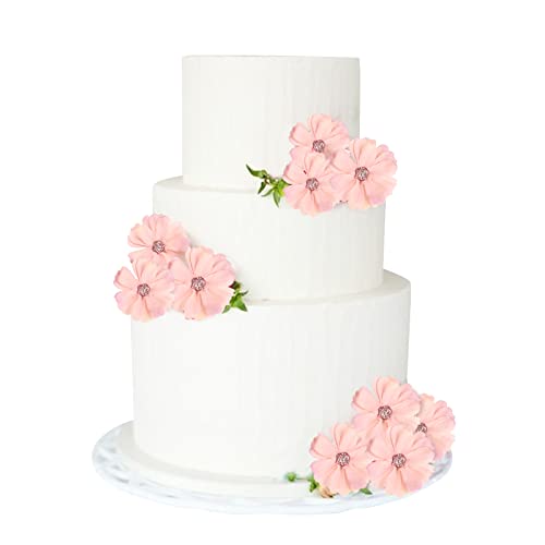 Keaziu 20 Pack Flower Cupcake Toppers for Flower Baby Boy Girl Cupcake Picks Spring Theme Party Decorations Supplies for Baby Shower Birthday Party Decorations Pink