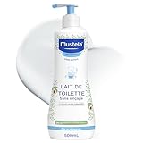Mustela   Lait de Toilette Bébé Sans Rinçage   Soin Nettoyant et Favorisant l'Hydratation   98% d'ingrédients d'origine naturelle   Haute Tolérance   Hygiène Bébé Douce Visage et Siège   Peau Normale