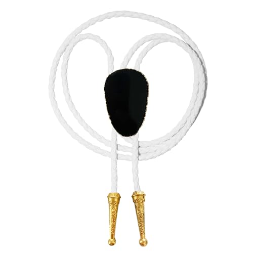 Image of Daisy Del Sol Gemstone Bolo Tie Braided Vegan Faux Leather Natural Stone Gold Handmade Necklace Adjustable Boho Western Jewelry