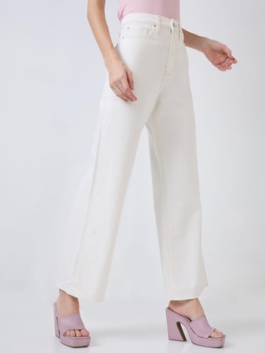 Image of Spykar High Rise Wide-Leg Loose Fit Jeans for Women