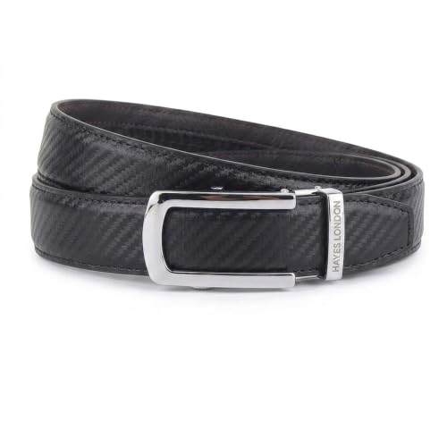 Image of HAYES LONDON Leather Ratchet Belt for Men | Adjustable No-Holes | Customizable Fit, Stylish & Effortless Buckle | Formal & Casual Wear Belts