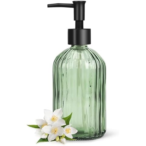 Topsky 400ml Glass Soap Dispenser with Pump Cover