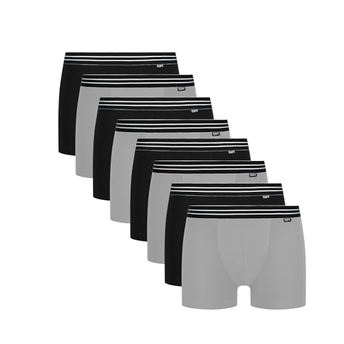 Dim Boxer Homme Lot de 8 | Ecodim Coton Stretch Confortable | Maintien Quotidien | Ceinture Classique