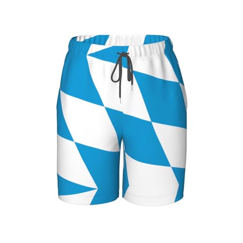 Bavarian Flag Youth Beach Pants, Soft and Breathable, with Drawstring Waist, Suitable for Sports and Leisure.