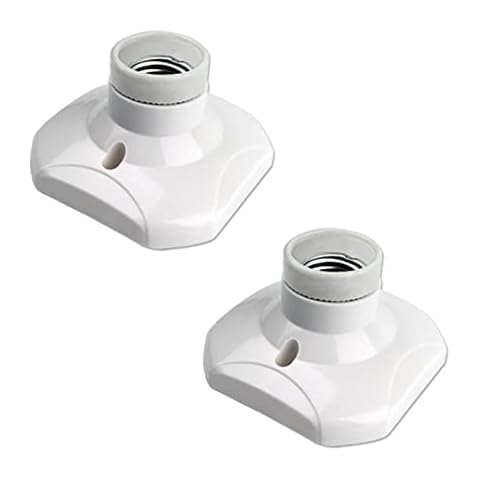 E27 Screw Light Bulb Socket Holder, 2pcs Cover