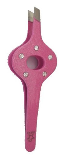 Pinzas para wimpern – Cejas lacado rosa con 5 brillantes Swaro vsky