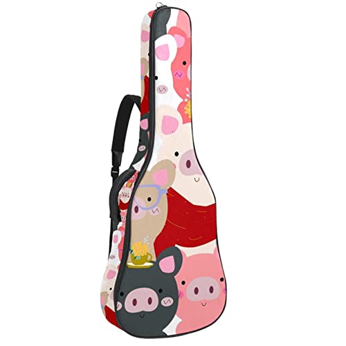 Sac à dos guitare acoustique étanche à motif panda et son organiseur de poche intégré
