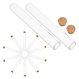 EPIGEIST 20 Stück Glas Reagenzgläser mit Korken Rundboden Laborglasröhrchen für Pflanzenvermehrung Laborproben Hydroponische Systeme Stabile Sichere Aufbewahrung