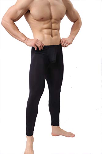 Mens Thin Ice Silk Compression Baselayer Thermal Long Johns Underwear3