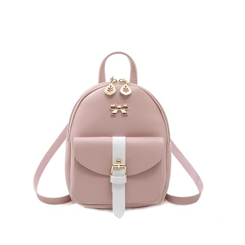 Mini mochila feminina multifuncional, linda bolsa transversal, bolsa de ombro único, mochila de viagem para viagem, rosa, Medium, Rosa