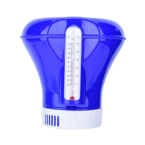 Piscina de 8 Pulgadas Dispensador Flotante de Tableta Floater Freeder de Cloro químico con termómetro, dispensador de tabletas de Piscina
