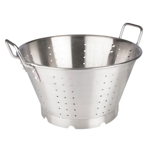 Image of Winco Stainless Steel Premium Colander with Base, 16-Quart, Medium