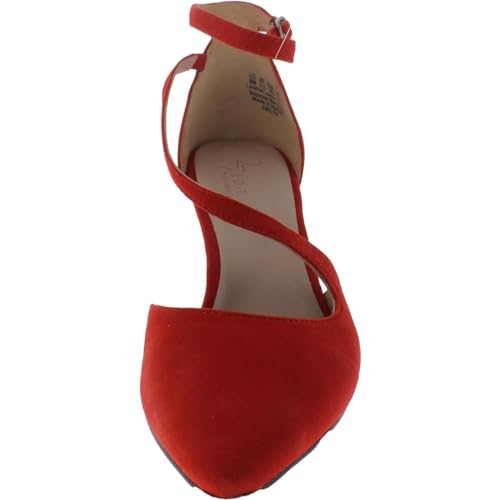 Naturalizer Womens Abilyn Suede Pointed Toe Ankle Strap Red 9 Medium (B,M)2