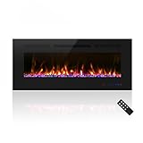 Cheerway 42 inch Electric Fireplace with Heater, Wall Mounted & Recessed Electric Fireplace Insert, Linear Wall Fireplace w/Thermostat, 13×13 Flame Color, Remote & Touch Control w/Timer, 750W/1500W