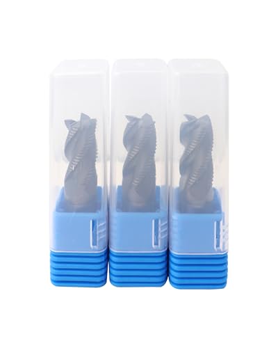 Image of 3Pcs 5 /8 inch Carbide Roughing End Mill, 4 Flute End Mill Bits for Steel, ALCrSiN Nano Coated CNC Router Bit, 35 Degree Helix Milling Cutter