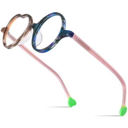 Image of HEPIDEM Multicolor Acetate Glasses Frame Men Women Round Eyeglasses Optical Spectacles 9377