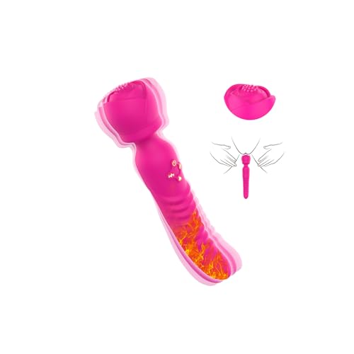 Rose Sex Toy Vibrator Wand, Clitoral Stimulator with Heating Function, Mini Rose Toy Vibrating Ball for Clitoris, G-spot Stimulation Wand Massager Waterproof, Adult Sex Toys for Women or Couples