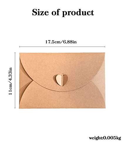 10 Pezzi Buste in Carta Kraft con Biglietti, con