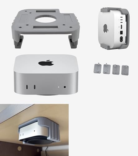 Artigree All-in-One Under Desk Mount for Mac mini M4 - VESA Monitor Bracket Compatible Suitable for IKEA Pegboard Wall Mount - Mac mini Accessories Mac M4 Pro Versatile Stand (Grey)