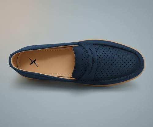 Image of Kraasa Men Denim Causal Loafers | Premium Breathable Upper | Driving Loafers | Lighweight Slip-On's | Soft Cushioned Insole | Super Flexible, Comfortable for Men