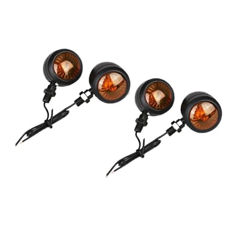 Clignotants de moto ambre noir lampe clignotante pour moteur scooter momt 4 pièces