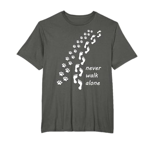 Nunca camine Solo. Tshirt Regalo para la Amante del Perro Camiseta