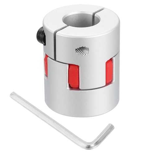 QUARKZMAN D30 L35 8mm bis 14mm Flexible Pflaumen Wellen Kupplung Aluminium Motor Anschluss Flexible Spider Kupplung für 3D Drucker CNC Maschine und Servo Schrittmotor (Silber Farbe/Rot)