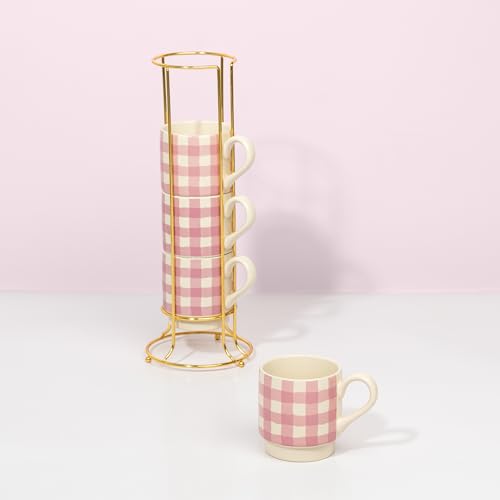 Set de 4 Mugs Paris Hilton con Rack Dorado miniatura 7