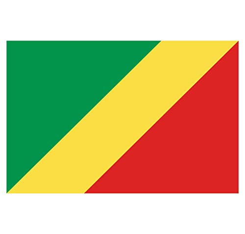 Supstick Aufkleber, Flagge von Nation, Kongo-Brazzaville, Format 3 x 2 cm, 8 Stück