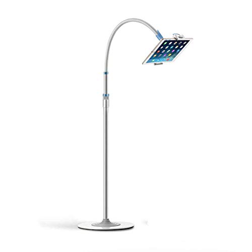 Edelstahl-Tablet-Klemmstativ, höhenverstellbar 50-140 / 20-55in, schwarzer verstellbarer Ipad-Stehpult für Handys, Ipad, Tablets, E-Reader,