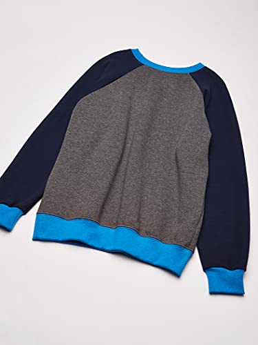 Fruit of the Loom Boys' Fleece Crewneck Sweatshirt, CHARCOAL HEATHER/GHOST NAVY/PACIFIC BLUE, 2X-Large3