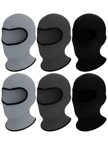 Geyoga 6 Pieces Kid Balaclava Hats Windproof Ear Muffs Hats Winter Fleece Warm Scarf Balaclava
