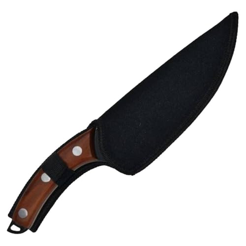 Faca artesanal para Carne, Peixe,Caça pesca, Camping, Militar, Churrascocor preto - Com Bainha.