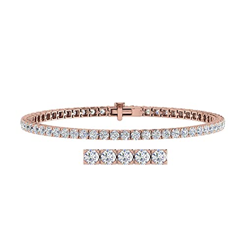 Image of 2 to 7 Carat Natural Diamond Tennis Bracelet for Women in 14K Gold (7 Inch) - IGI Certified (I1-I2 Clarity)
