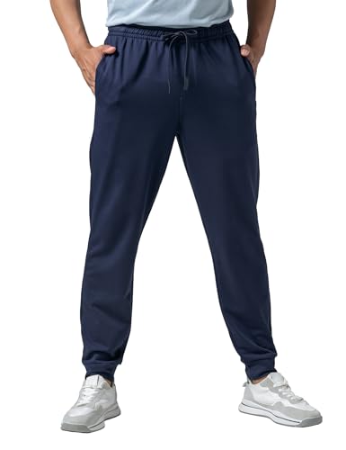 Image of DAMENSCH Men Mid Rise Regular Fit Cotton Blend Solid Moisture Wicking Antimicrobial Zipper Pocket Super Comfortable Baby Terry Lounge Joggers