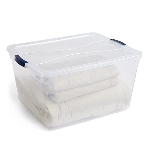 Rubbermaid Cleverstore 71 Qt Clear Storage Bins with Lids, 4-Pack, Stackable, BPA-Free, Made in USA