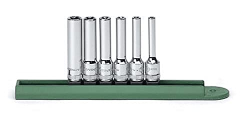 GearWrench 80322 6 Piece 1/4-Inch Drive Deep E Socket Set
