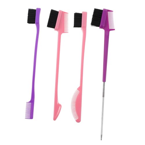 minkissy 4-in-1 Eyebrow Eyelash Brush Set Makeup Grooming Brush Comb Separator for Levels Random